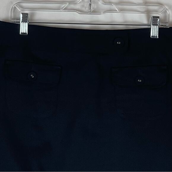 LOFT Textured Black Front Pockets Academia Prep Skirt NWOT Size 10 - Picture 2 of 11